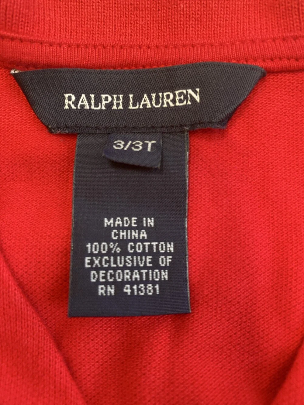 Ralph Lauren Red Ruffle Hem Polo Dress Girls 3T